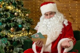 クリスマスの思い出にサンタと一緒に記念撮影できる