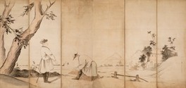 司馬江漢『西洋風景人物図屏風』