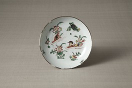 色絵蓮池水禽文皿(天啓赤絵)　明時代　17世紀　4.3×20.5センチ