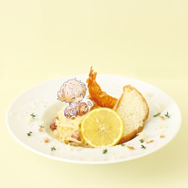 ミュンナの粉いっぱいレモンクリームパスタ 〜エビフライもいっしょ〜(1760円)