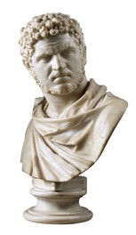 《カラカラ帝胸像》212年～217年 大理石 ナポリ国立考古学博物館蔵