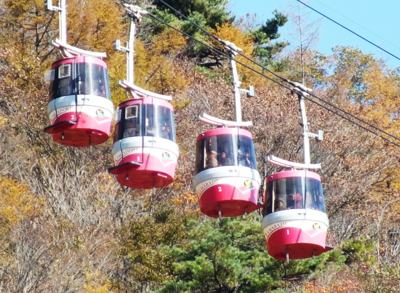 ロープウェイは15名乗りで山頂までは2分50秒