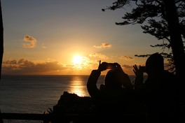 碁石岬は撮影の人気スポットだ