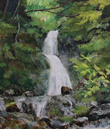 ちぎり絵　滝 和紙ちぎり絵のがんぴ舎