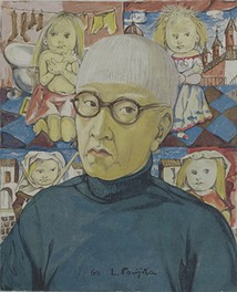 藤田嗣治 《自画像》 1960年 木版／紙