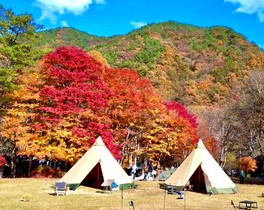 紅葉にあわせてキャンプや日帰り温泉も楽しめる