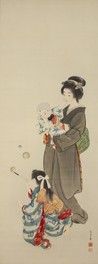 上村松園 《姉妹》 1903年(明治36年)ごろ　絹本・彩色