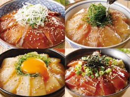 「とっておきや」漁師のまかない 4種のミニ漬け丼食べ比べセット