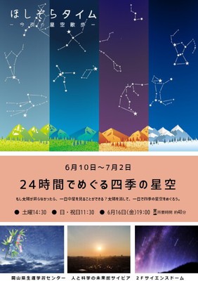 ヨルプラネ「ほしぞらタイム 24時間でめぐる四季の星空」(岡山県