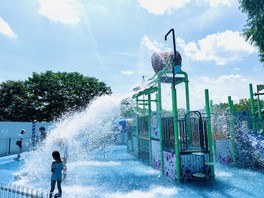 思い切り水遊びが楽しめる