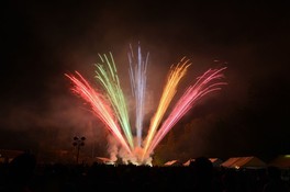 祭りの最後を飾る花火が夜空を美しく彩る