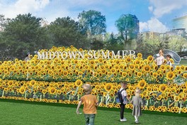 コートヤードにヒマワリ畑を再現した「HIMAWARI MID GARDEN」が初登場