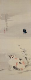 司馬江漢《猫と蝶図》