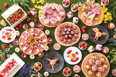 花×いちごをテーマにしたスイーツブッフェ