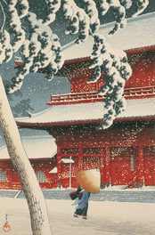 川瀬巴水《芝増上寺》東京二十景　1925年