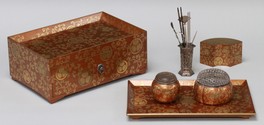 「葵紋唐草蒔絵十種香具箱 」木製漆塗　江戸時代