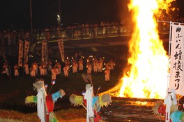 害虫を追い払う虫追いの行事を再現した蝗攘祭