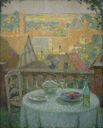 アンリ・ル・シダネル《ジェルブロワ、テラスの食卓》1930年／フランス､個人蔵