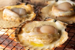 焼き立てのホタテが味わえる