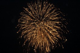 轟音響かせる花火の迫力に圧倒される