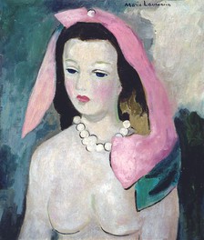 マリー・ローランサン《女性の半身像》1930年代、油彩・キャンバス