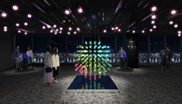 屋内展望回廊「SKY GALLERY」を舞台に、星雲をイメージした幻想的な光の演出を楽しめる
