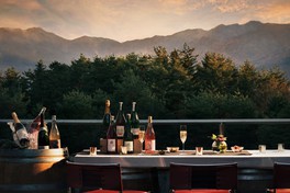 山々の景色 を眺めながら山梨県と長野県のワインを楽しめる