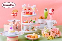 旬のいちごとハーゲンダッツのアイスクリームを主役にした春色のアフタヌーンティー