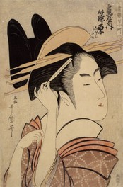 喜多川歌麿《青楼七小町 鶴屋内 篠原》1794年〜1795年(寛政6年〜7年)ごろ