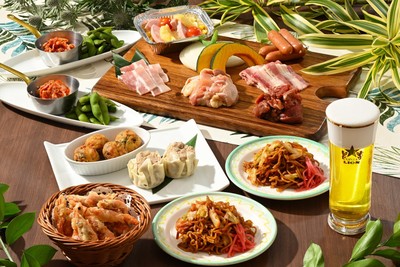 5種類の焼き肉が味わえるビヤガーデンコース