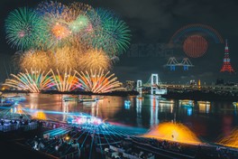 夜空を彩る圧巻の花火とドローン演出
