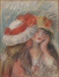 ピエール＝オーギュスト・ルノワール 《帽子を被った二人の少女》 1890年ごろ