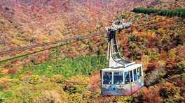 夕日に照らされた紅葉の駒ヶ岳