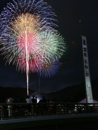 音羽川河畔が花火の打ち上げ会場に変わる