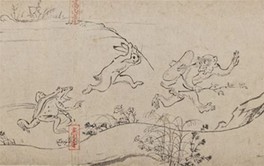 国宝　鳥獣人物戯画　甲巻 (部分)　京都・高山寺蔵