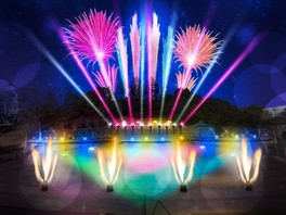 音・光・炎が夏の夜空を彩るコラボレーションを楽しめる