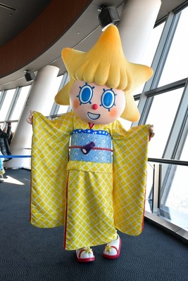 晴れ着姿のソラカラちゃんのグリーティング