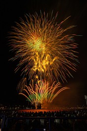 かなり広いエリアから花火を眺めることができる
