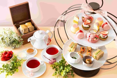 さまざまな茶葉と旬の食材を使用したアフタヌーンティー