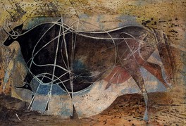 井上三綱《駆けだした牛》1956 年、平塚市美術館蔵