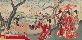 『千代田の大奥』より「千代田大奥 御花見」　楊洲周延筆　明治27年(1894年)