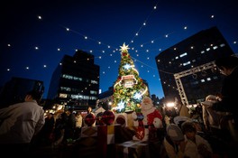 東北最大級となる高さ約5メートルのクリスマスツリー