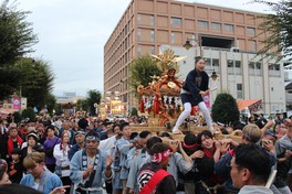 佐野市内をみこしが練り歩く