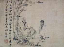 国宝 因陀羅筆・楚石梵琦題詩「禅機図断簡 智常禅師図」　元時代(14世紀)　静嘉堂文庫美術館蔵