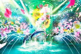 イルカたちのダイナミックなジャンプを楽しめるナイトドルフィンパフォーマンス「Beauty of Flower」