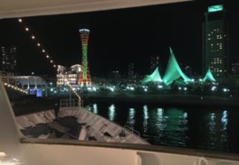 ルミナス神戸船内から見たメリケンパーク