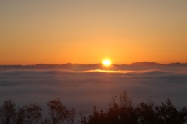 霧の海から太陽が顔を出す光景を目にできることも