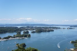 山頂展望台から松島湾内の島々が一望できる