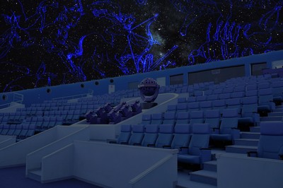 全天に広がる映像は、まるで宇宙空間を漂っているかのよう