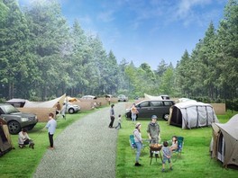キャンプの後は徒歩5分の森の湯エリアで温泉入浴。心も身体もリフレッシュ